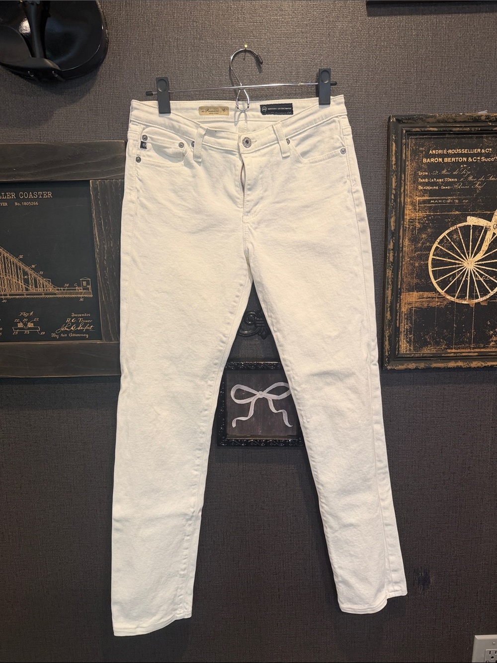 Ag Adriano Goldschmied Women's Straight-Leg White Jeans